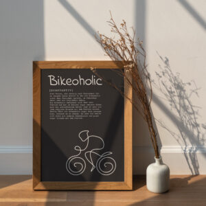 Bikeopath Poster-schwarz mit Holzrahmen-2