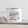 Camping Emaille Tasse "Die wirklich wichtigen Dinge im Leben sind keine Dinge" – Bild 2