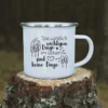 Camping Emaille Tasse "Die wirklich wichtigen Dinge im Leben sind keine Dinge" – Bild 3