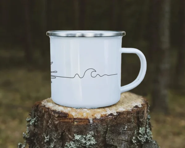 Camping Emaille Tasse One-Line – Bild 5