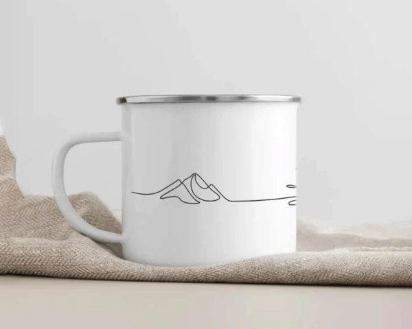 Camping Emaille Tasse One-Line – Bild 3