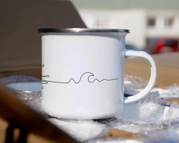Camping Emaille Tasse One-Line – Bild 4
