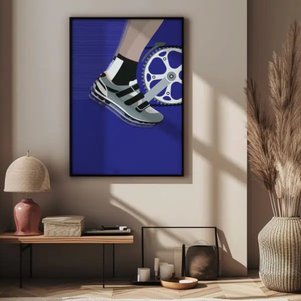Fahrrad Poster WandbildA1 Blue leg
