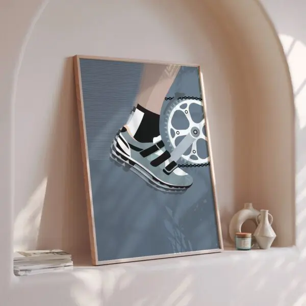 Fahrrad Poster WandbildA2 posterin arch pastel blue leg