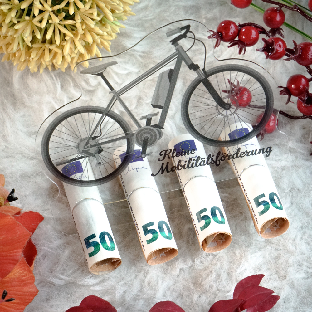 Geldgeschenk Fahrrad Spruch Fahrtwind
