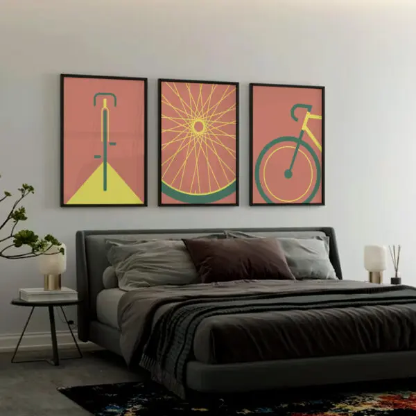 Poster Rennrad Fahrrad 3teilig - 05
