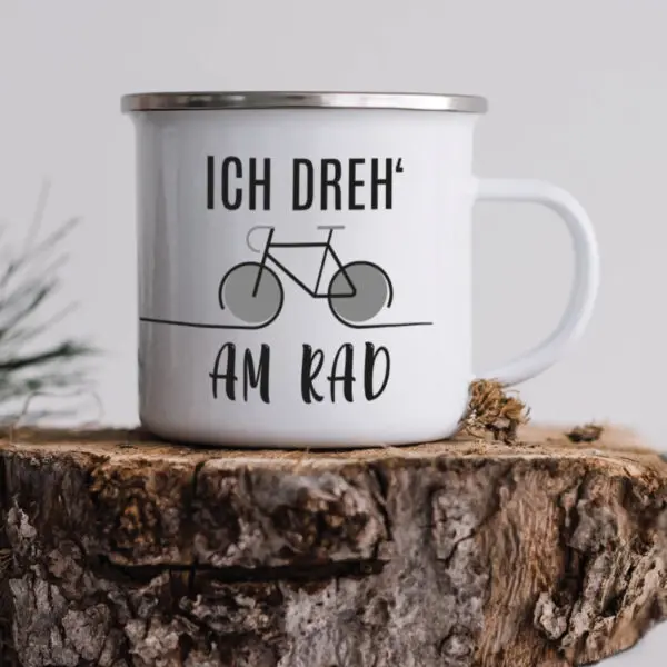 Fahrrad Emaille Tasse - 13 - Man erlebt mich selten radlos