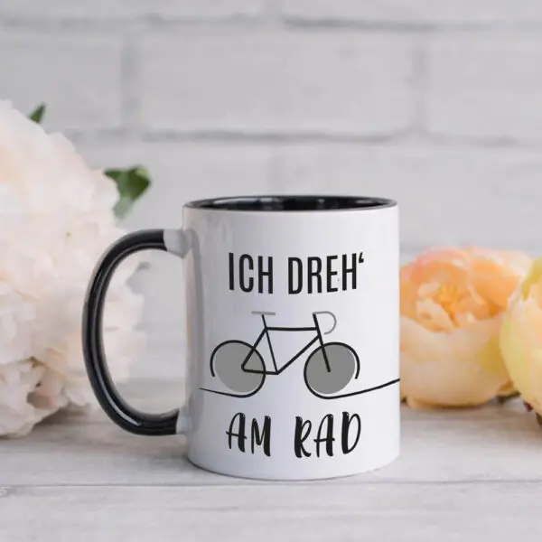 Fahrrad Tasse mit Spruch | Ich dreh´am Rad - 01