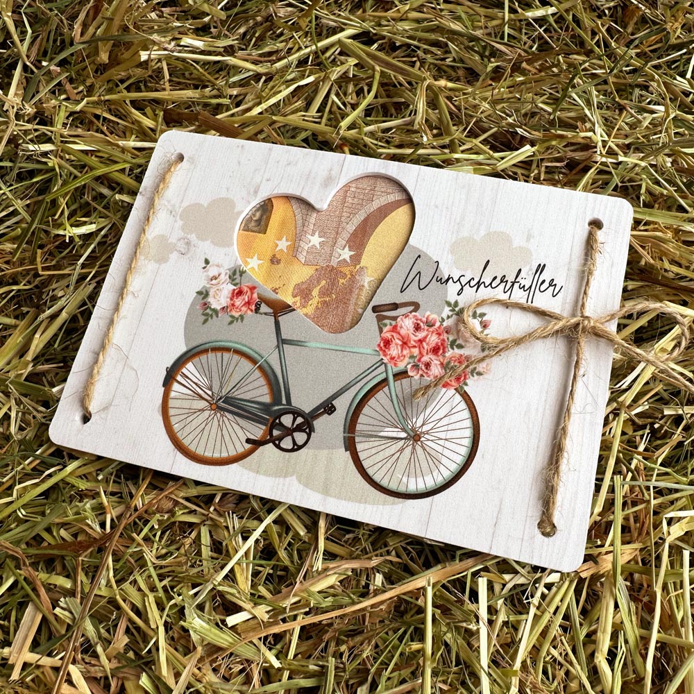 Geldgeschenk Fahrrad "Wunscherfüller Blumenfahrrad" 3 Fahrrad Geldgeschenk blumenfahrrad - 01