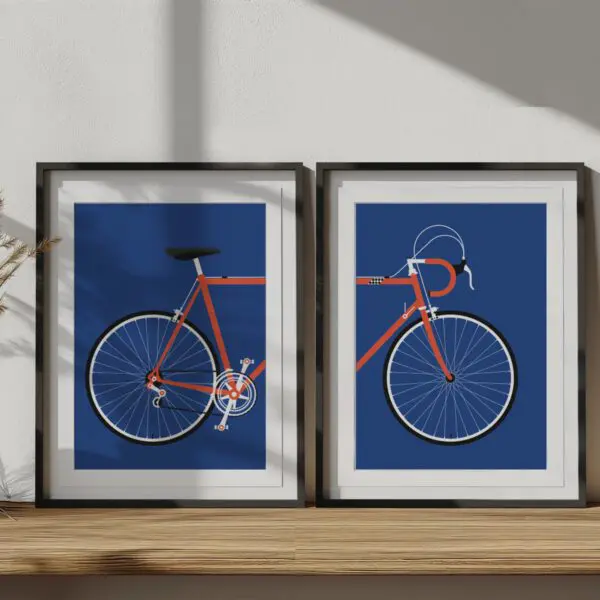 Duo Dynamik Fahrrad posterA3 blue diptych