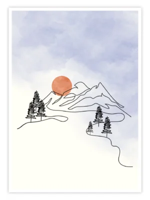 Natur-Poster-'One-Line-Kunstwerk-Sonne'-Titelbild