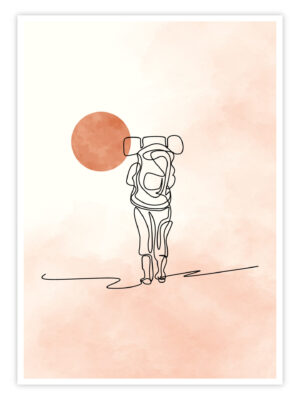 Natur-Poster-„One-Line-Kunstwerk-Sonne“-Titelbild
