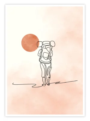 Natur-Poster-„One-Line-Kunstwerk-Sonne“-Titelbild