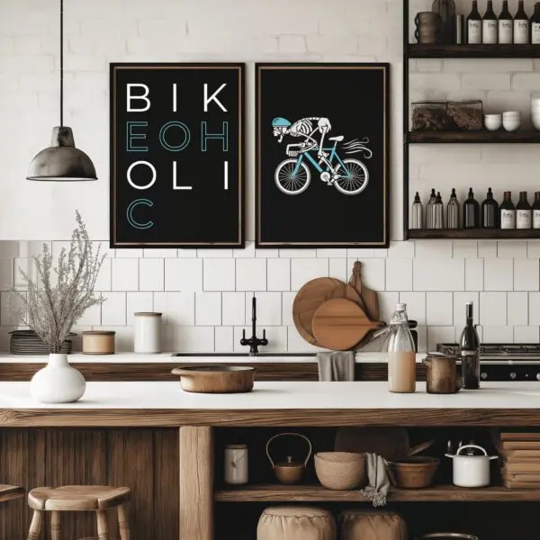 Fahrrad-Poster-Racing Bones-Wandbild-BIKEOHOLIC A1 Kitchen-min