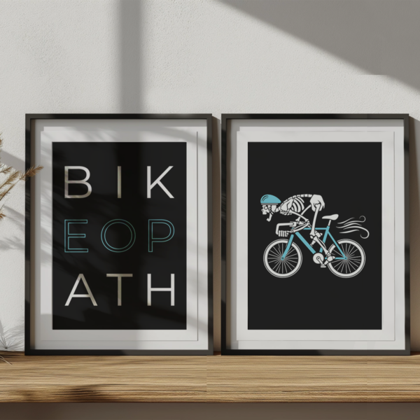 Fahrrad-Poster-Racing Bones-Wandbild-BIKEOPATH A3 diptych