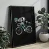 Fahrrad-Poster-Racing Bones-Wandbild-Skull A1