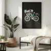 Fahrrad-Poster-Racing Bones-Wandbild-Skull A1 in white bedroom
