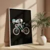 Fahrrad-Poster-Racing Bones-Wandbild-Skull A2