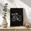 Fahrrad-Poster-Racing Bones-Wandbild-Skull A3