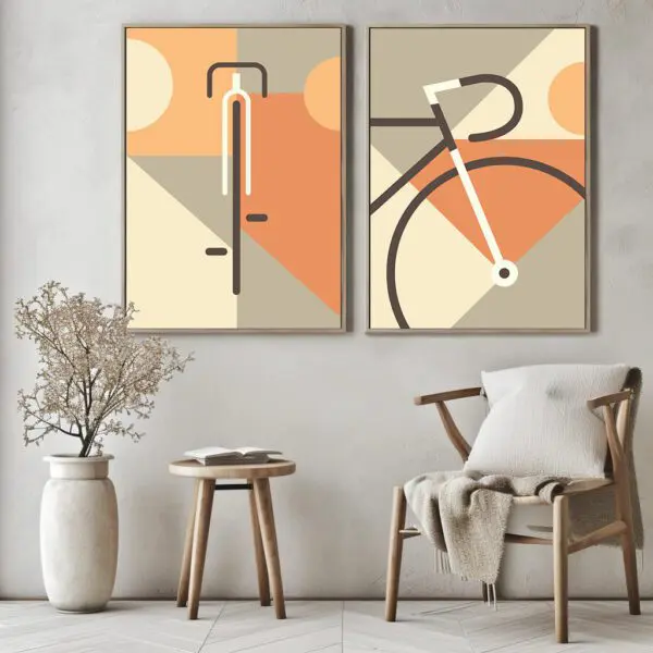 Fahrrad-Poster-WandbildDiptich Bike posters A1-3