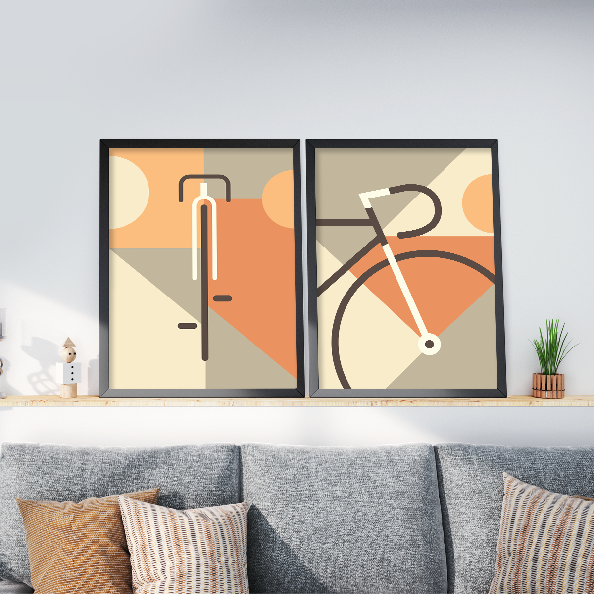 Fahrrad Poster “Velocity Duo" 11 Fahrrad-Poster-WandbildDiptich Bike posters A3-2