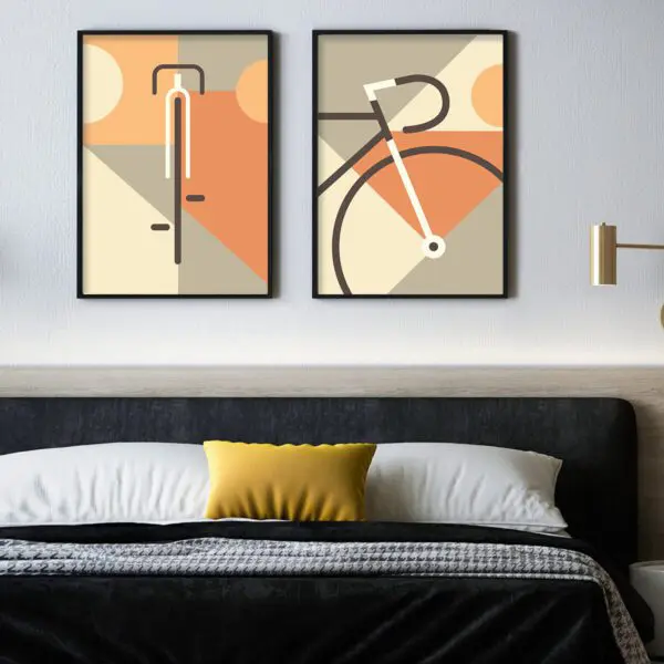 Fahrrad-Poster-WandbildDiptich Bike posters A3