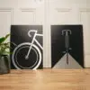 Aluminium Fahrrad Wandbild 2-teilig "FIXX" und "JUST RIDE" aus gebürstetem Aluminium – Bild 4