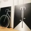 Aluminium Fahrrad Wandbild 2-teilig "FIXX" und "JUST RIDE" aus gebürstetem Aluminium – Bild 5