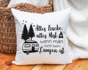 Camping Kissen "Alles Kacke, alles Mist"