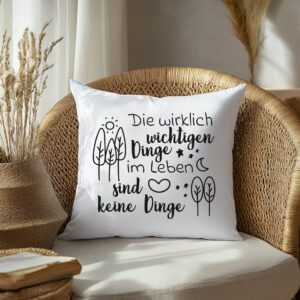 Camping Kissen "Die wirklich wichtigen Dinge im Leben"