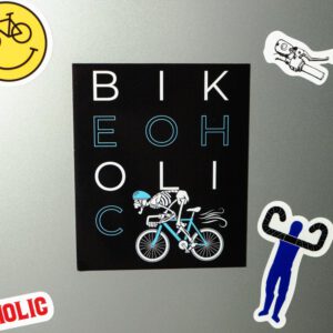 Fahrrad Kühlschrankmagnet "Bikeoholics Skelett"