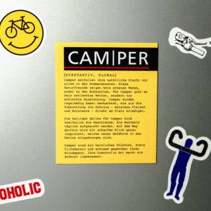 Kühlschrankmagnet für Camper – Die witzige Beschreibung der Camper-Seele