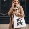 Baumwolltasche Jutebeutel Fahrrad "RIDE A BIKE" – Bild 6