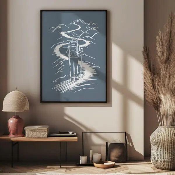 Wandbild Wandern | Poster Artwork "Step by Step" für Wanderfreunde – Bild 3