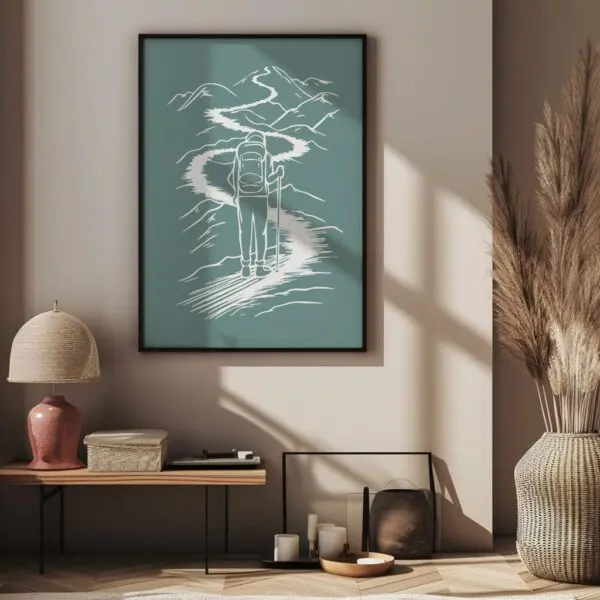 Wandbild Wandern | Poster Artwork "Step by Step" für Wanderfreunde – Bild 4