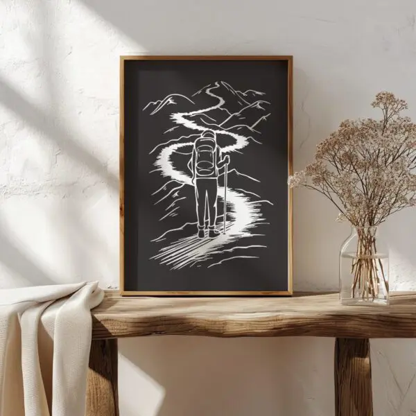 Wandbild Wandern | Poster Artwork "Step by Step" für Wanderfreunde – Bild 2