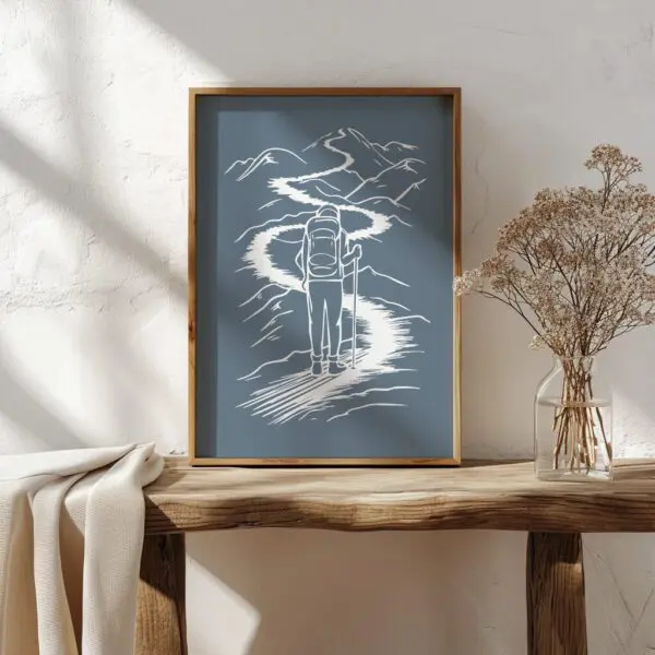 Wandbild Wandern | Poster Artwork "Step by Step" für Wanderfreunde – Bild 6