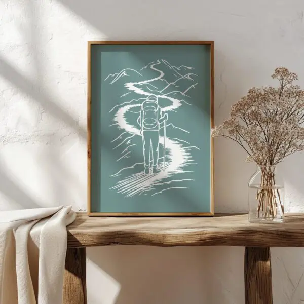 Wandbild Wandern | Poster Artwork "Step by Step" für Wanderfreunde – Bild 7