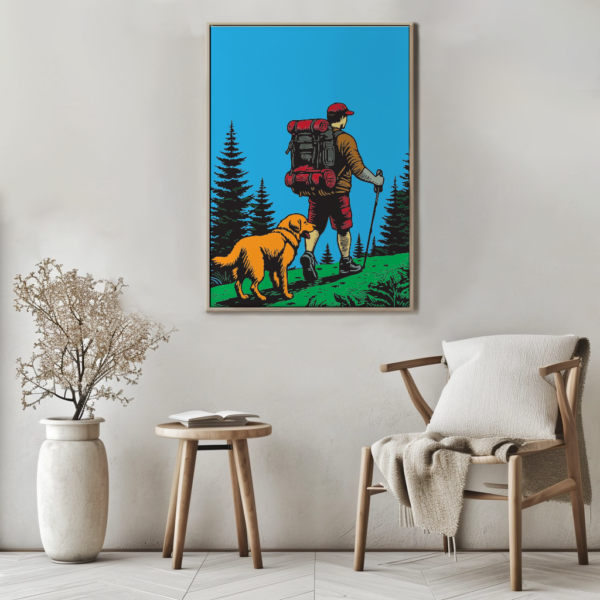 Wandbild Wandern mit Hund | Poster Artwork „Trail Companion" für Wanderfreunde – Bild 6