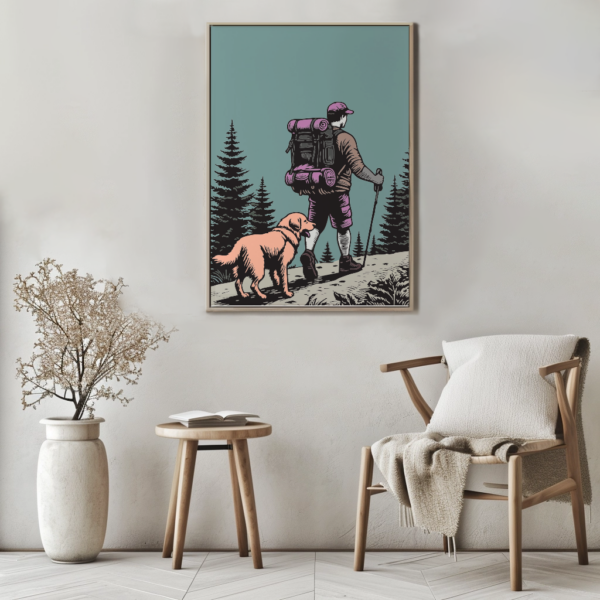 Wandbild Wandern mit Hund | Poster Artwork „Trail Companion" für Wanderfreunde – Bild 11