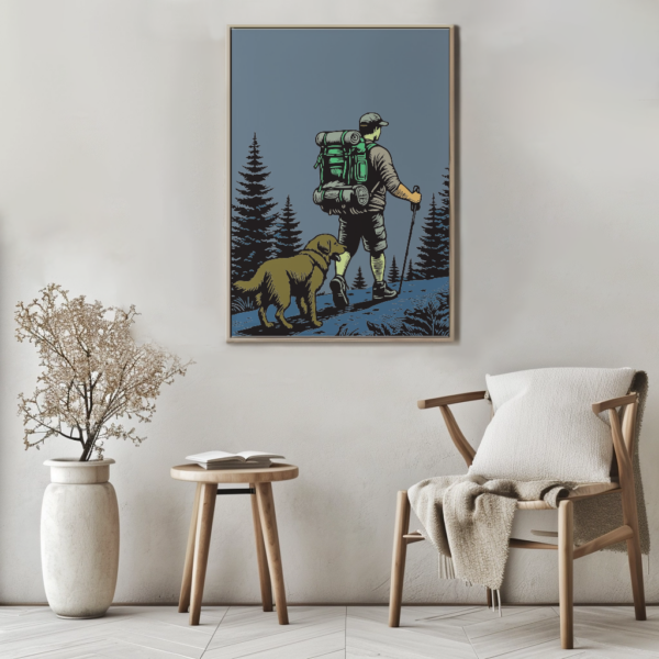 Wandbild Wandern mit Hund | Poster Artwork „Trail Companion" für Wanderfreunde – Bild 12