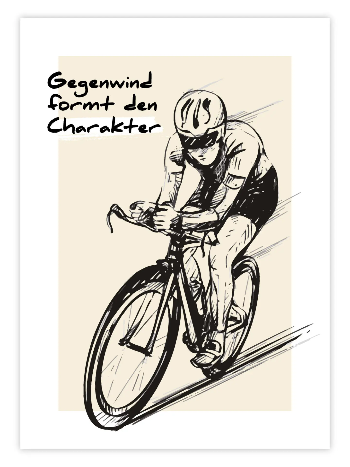 Fahrrad Poster "Gegenwind formt den Charakter" 1 gegenwind-formt-den-charakter-titelbild