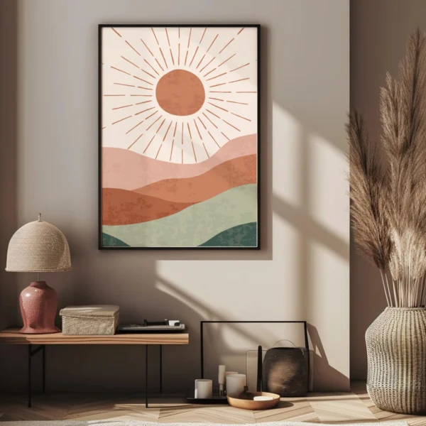 Boho Wandbild wandern | Sun power | Wandbilder Wohnzimmer Natur – Bild 2