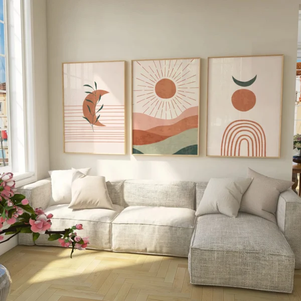 Wandbild Boho Stil 3teilig I Desert Calm I Wandbild Natur – Bild 2