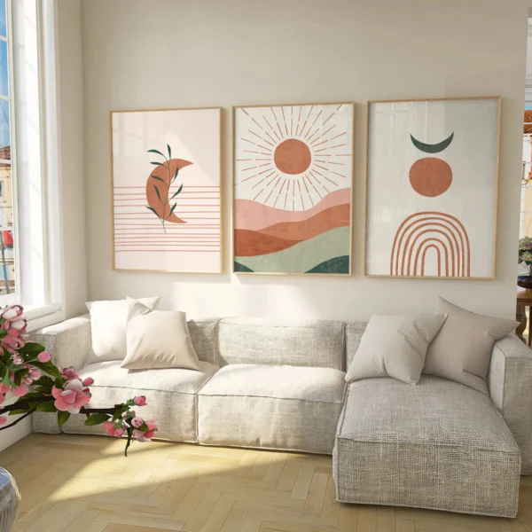 Wandbild Boho Stil 3teilig I Desert Calm I Wandbild Natur – Bild 4