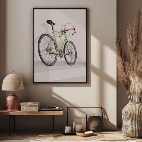 Modernes Rennrad Poster als stilvolles Wandbild – perfekte Fahrrad-Dekoration für Zuhause oder Büro, ideal als Fahrrad Geschenk für Radfahrer und Radsport-Liebhaber.