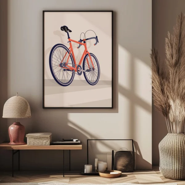 Modernes Rennrad Poster als stilvolles Wandbild – perfekte Fahrrad-Dekoration für Zuhause oder Büro, ideal als Fahrrad Geschenk für Radfahrer und Radsport-Liebhaber.