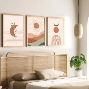 Wandbild Boho Stil 3teilig I Desert Calm I Wandbild Natur