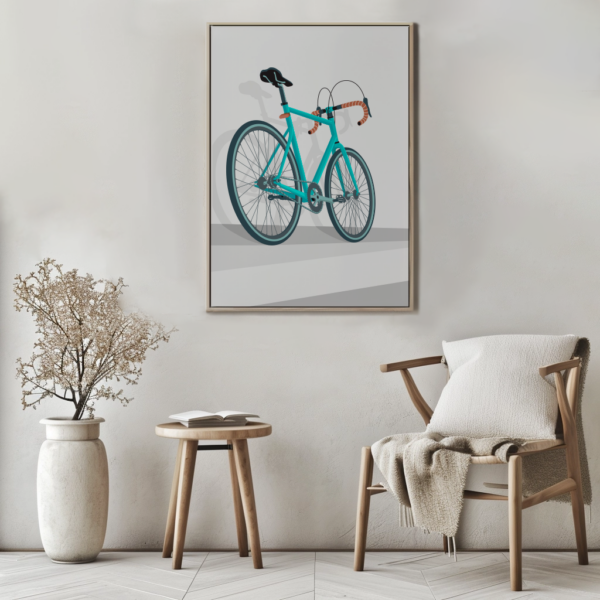Modernes Rennrad Poster als stilvolles Wandbild – perfekte Fahrrad-Dekoration für Zuhause oder Büro, ideal als Fahrrad Geschenk für Radfahrer und Radsport-Liebhaber.