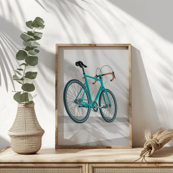 Modernes Rennrad Poster als stilvolles Wandbild – perfekte Fahrrad-Dekoration für Zuhause oder Büro, ideal als Fahrrad Geschenk für Radfahrer und Radsport-Liebhaber.